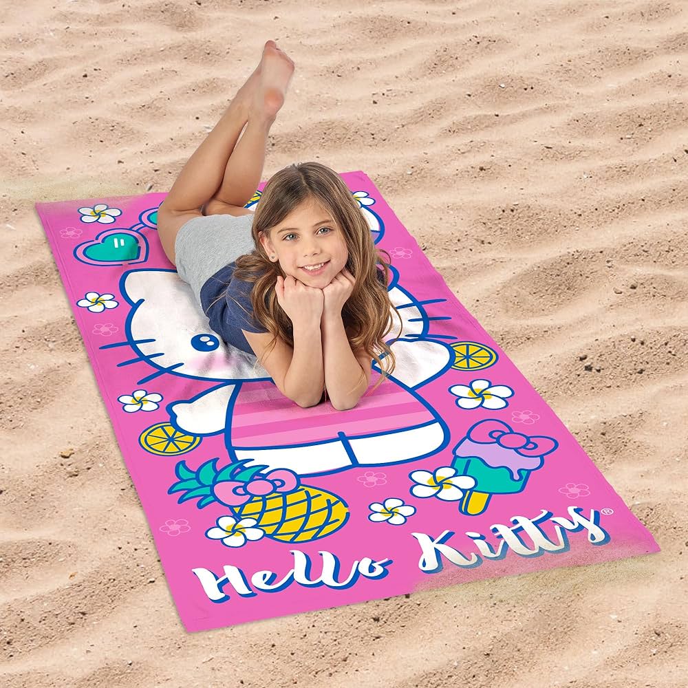 Hello Kitty ビーチタオル Amazon.com: Northwest Hello Kitty Microfiber Beach Towel, 30